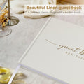 1DOT2 Wedding Guest Book 2025 Linen Photo Beige 100 Pages Acid Free Paper by Deal US