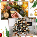 Relaxgiant 12 Pcs Neutral Brown Grey Matte Glass Christmas Ornaments 4in 2.36in by Deal US