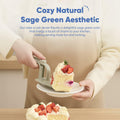 Chef's Path Easy Release Cake & Pie Server Lift-and-Serve Sage Green by Deal US