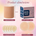 LOYAL BOOK Boob Tape Breast Lift Silicone Nipple Covers Beige 2''round 12pcs by Deal US
