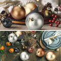 Relaxgiant 12 Pcs Neutral Brown Grey Matte Glass Christmas Ornaments 4in 2.36in by Deal US