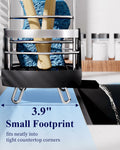 Kitsure Kitchen Sink Sponge Holder Rustproof Metal Organizer Black 7.9x3.9x5.3 by Deal US
