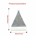 PAIDEMCF Grey Santa Hat with Glitter Stars Christmas Holiday Size Standard by Deal US