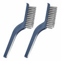 COIYINGJAUNEI Hard Bristle Stiff Cleaning Brush 2 pcs Blue White ABS by Deal US