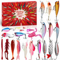 Rubypop Fishing Advent Calendar 2025 24-Day Lure Set Red Stainless Steel by Deal US