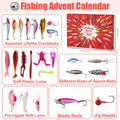 Rubypop Fishing Advent Calendar 2025 24-Day Lure Set Red Stainless Steel by Deal US