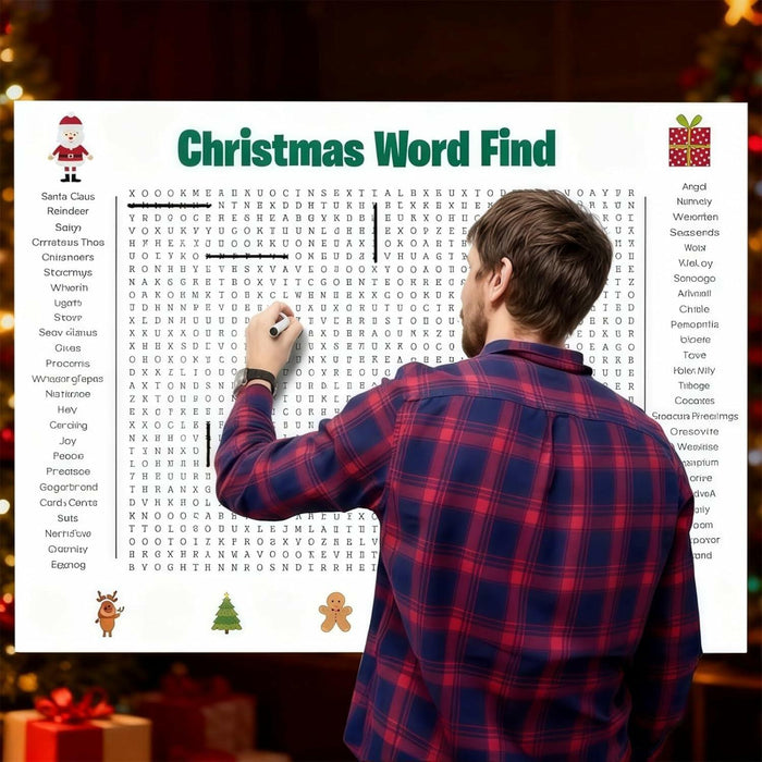 TREELYWOOD Jumbo Thanksgiving Word Search Poster 31.5x20 Paper Christmas by Deal US
