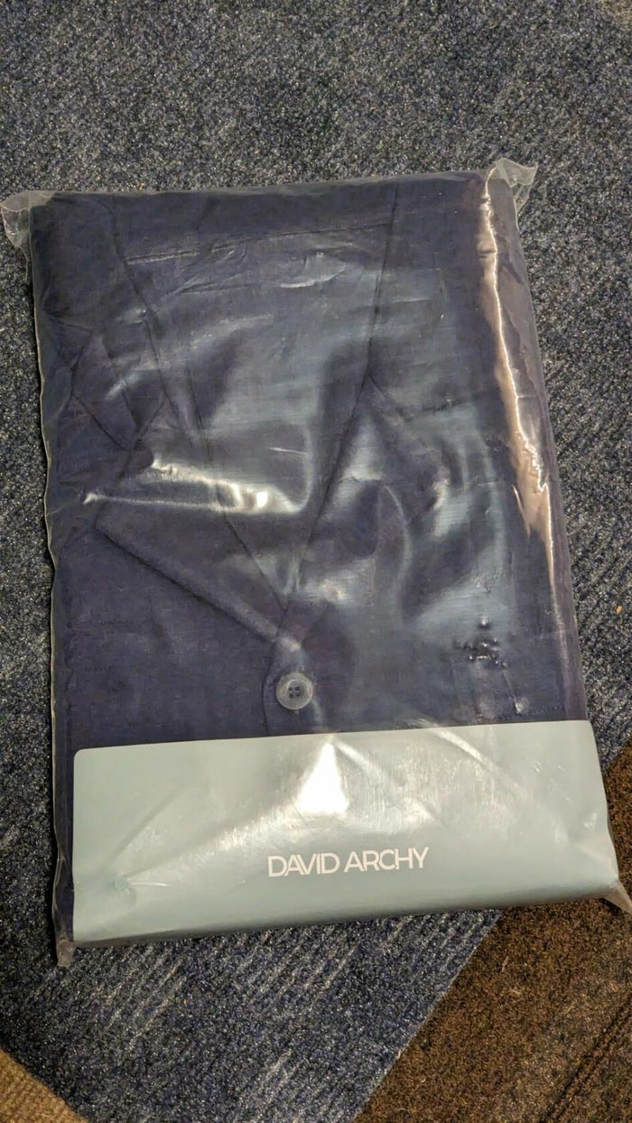 DAVID ARCHY Mens Waffle Pajamas Set Notched Collar Winter Sleepwear Blue XXL by Deal US