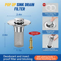 Vakabiu Bathroom Sink Drain Strainer Hair Catcher Stainless Steel 2PCS by Deal US