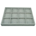 AIRZSNRY Large Velvet Jewelry Tray Drawer Organizer 12 Grid Grey by Deal US