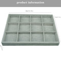 AIRZSNRY Large Velvet Jewelry Tray Drawer Organizer 12 Grid Grey by Deal US