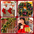 Glitinsel Khaki Velvet Bows Christmas Tree Ornaments 24 Pcs 5x7in by Deal US