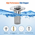 Vakabiu Bathroom Sink Drain Strainer Hair Catcher Stainless Steel 2PCS by Deal US