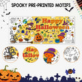 Artlunar Halloween Giant Coloring Poster Witch Ghost Bat Orange 31x72 Inch by Deal US