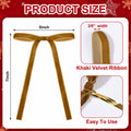 Glitinsel Khaki Velvet Bows Christmas Tree Ornaments 24 Pcs 5x7in by Deal US