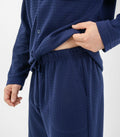 DAVID ARCHY Mens Waffle Pajamas Set Notched Collar Winter Sleepwear Blue XXL by Deal US