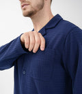DAVID ARCHY Mens Waffle Pajamas Set Notched Collar Winter Sleepwear Blue XXL by Deal US