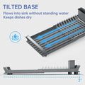 TOOCA BEAR Expandable Small Dish Drying Rack with Cutlery Holder Gray by Deal US