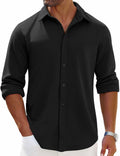 COOFANDY Men's Button Down Shirt Long Sleeve Pocket White Size XXL by Deal US
