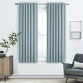 PANGSINNE 63in Blackout Linen Curtains 2 Panels Dusty Blue 52x63in by Deal US