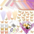 Qilery 334 Pc Flower Wrapping Paper Set Waterproof Floral Butterfly Fresh Color by Deal US