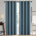 PANGSINNE 63in Blackout Linen Curtains 2 Panels Dusty Blue 52x63in by Deal US