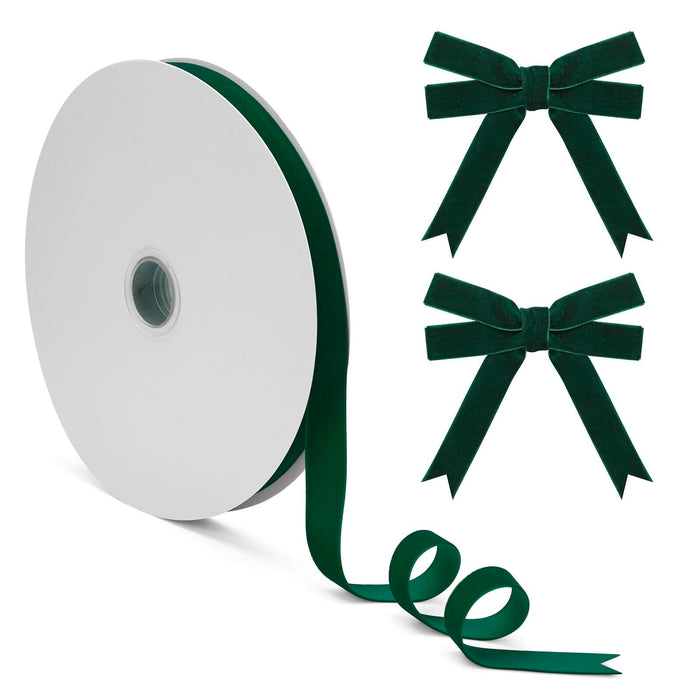 Coowayze Dark Green Velvet Ribbon 1 Inch x 10 Yd Vintage Christmas Crafting by Deal US