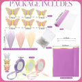 Qilery 334 Pc Flower Wrapping Paper Set Waterproof Floral Butterfly Fresh Color by Deal US