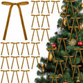 Glitinsel Khaki Velvet Bows Christmas Tree Ornaments 24 Pcs 5x7in by Deal US