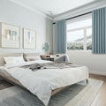 PANGSINNE 63in Blackout Linen Curtains 2 Panels Dusty Blue 52x63in by Deal US