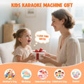 VERKB Karaoke Machine for Kids Portable Bluetooth Speaker 2 Mics Orange by Deal US