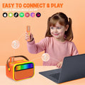 VERKB Karaoke Machine for Kids Portable Bluetooth Speaker 2 Mics Orange by Deal US
