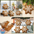 HunnmingRe 4 Pcs Christmas Snowflake Plush Throw Pillows Caramel Color by Deal US