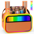 VERKB Karaoke Machine for Kids Portable Bluetooth Speaker 2 Mics Orange by Deal US