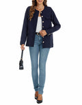 YEXPINE Women's Tweed Blazer Jacket Button Down Business Work Blue Size S by Deal US