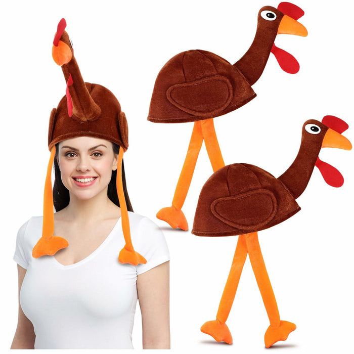 Jamntower 2Pcs Thanksgiving Turkey Hat Adults Dark Brown Adjustable Size 60cm by Deal US