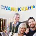 DONCIDAY Happy Hanukkah Glitter Banner Blue Paper Garland Party Decor by Deal US