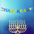 DONCIDAY Happy Hanukkah Glitter Banner Blue Paper Garland Party Decor by Deal US