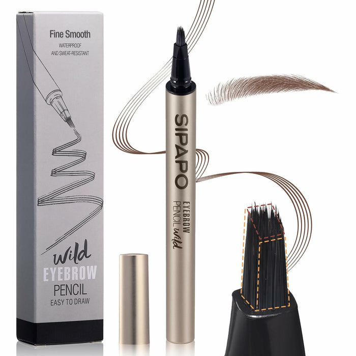 Hegafoo Microblading Brow-Fection Eyebrow Pen Waterproof 0.02oz Honey Tea Brown by Deal US