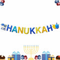 DONCIDAY Happy Hanukkah Glitter Banner Blue Paper Garland Party Decor by Deal US