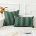 K KEVIN TEXTILE Boho Woven 18x18 Pillow Covers Set of 2 Dark Green by Deal US