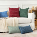 K KEVIN TEXTILE Boho Woven 18x18 Pillow Covers Set of 2 Dark Green by Deal US