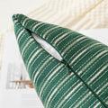 K KEVIN TEXTILE Boho Woven 18x18 Pillow Covers Set of 2 Dark Green by Deal US