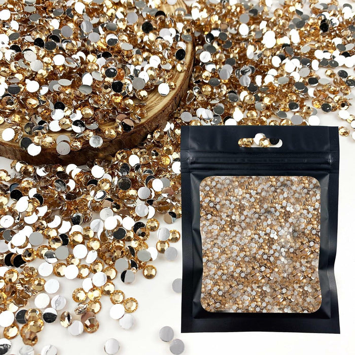 CLRDIVA 5000pcs 3MM Gold Yellow Round Resin Flatback Rhinestones by Deal US