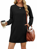 WIHOLL Women's Elegant Long Sleeve Mini Dress Khaki Size S by Deal US