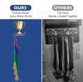Datoua Medal Hanger Display & Trophy Shelf Combo 5.3" Deep Metal Black by Deal US