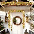 HUZIYAHAN 9FT Christmas Mistletoe Garland with 30 LED Lights Red Berry by Deal US