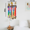 Datoua Medal Hanger Display & Trophy Shelf Combo 5.3" Deep Metal Black by Deal US