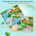 RANSUNN Wooden Animal Dinosaur Jigsaw Puzzles 60 PCs 4 Packs Multicolor by Deal US