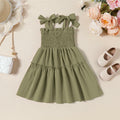 Neutocd Toddler Girls Sleeveless Summer Dress Solid Green Size 5-6 Years by Deal US